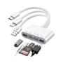Imagem de Leitor De Cartão SD Universal 8 Em 1 Hub USB Para iPhone iPad MacBook Lightning USB Tipo C