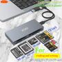 Imagem de Leitor de cartão XQD USB 3.2 Gen2 Adaptador de hub multicartão 6 em 1 de 10 Gbps para SD TF CF MS XD compatível com Mac/PC/telefone