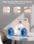 Imagem de Leitor de CD de Mesa com Bluetooth e Alto-Falantes Duplos - Design Rosa