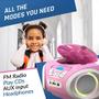 Imagem de Leitor de CD Kids Boombox: rádio FM, baterias - rosa