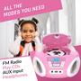 Imagem de Leitor de CD Kids Boombox: rádio FM, baterias - rosa