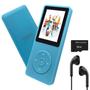 Imagem de Leitor de MP3 Arugo MP10 32GB com Alto-Falante e Fone de Ouvido - Azul Claro