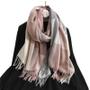 Imagem de Lenço Feminino Xadrez de Caxemira - Pashmina Quente com Franjas