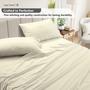 Imagem de Lençóis de cama LANE LINEN Queen Size 100% algodão marfim, conjunto de 4 peças