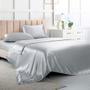 Imagem de Lençóis de cetim Luxbedding King Size Silver Grey 4 peças