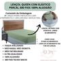 Imagem de Lençol 300 Fios Queen com Elástico Percal 100% Algodão Cama Box Toque Macio Aveludado