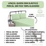 Imagem de Lençol Cama Box Queen 01 Peça Percal 200 Fios Liso SEM ELÁSTICO 100% Algodão PREMIUM Avulso