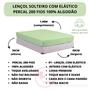 Imagem de Lençol Cama Box Solteiro Avulso 100% Algodão com Elástico Liso Percal 200 Fios