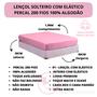 Imagem de Lençol Cama Box Solteiro Avulso com Elástico 100% Algodão Percal 200 Fios 01 Peça Lindo Toque Suave