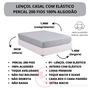 Imagem de Lençol Cama de Casal com Elástico Percal 200 Fios 100% Algodão Avulso