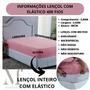 Imagem de Lençol Cama King Size com Elástico 400 Fios Avulso Toque Macio Lindo