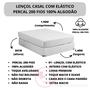 Imagem de Lençol Casal 01 Peça com Elástico Cama Box Percal 200 Fios Algodão