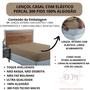 Imagem de Lençol Casal 100% Algodão com Elástico Percal 300 Fios Hotel Fazenda Cama Box Avulso
