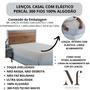 Imagem de Lençol Casal 100% Algodão com Elástico Prime Percal 300 Fios Cama Box 01 Peça