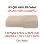 Imagem de Lençol Casal Avulso Malha 100% Algodão Roupa de Cama Com Elástico