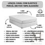 Imagem de Lençol Casal com Elástico Avulso Liso Percal 200 Fios 100% Algodão 01 Peça Lindo e Macio Cama Box