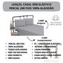 Imagem de Lençol Casal Sem Elástico Percal 200 Fios 100% Algodão 01 Peça com Bainha Lindo e Macio Cama Box