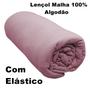 Imagem de Lençol Com Elástico King Portallar Malha 100% Algodão Liso Linha Casa Rosa Cravo