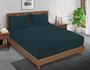 Imagem de Lençol com Elástico LANE LINEN Twin XL - 100% Algodão Orgânico Azul