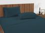 Imagem de Lençol com Elástico LANE LINEN Twin XL - 100% Algodão Orgânico Azul