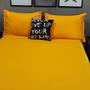 Imagem de Lençol com elástico solteiro 4 pç amarelo c/ almofada decor