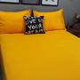 Imagem de Lençol com elástico solteiro 4 pç amarelo c/ almofada decor
