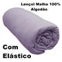 Imagem de Lençol Com Elástico Solteiro Portallar Malha 100% Algodão Liso Linha Casa Violeta