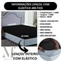 Imagem de Lençol de Cama Casal 400 Fios Com Elástico Tecido Macio Cama Box 30 Altura