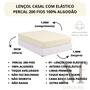 Imagem de Lençol de Cama Casal com Elástico PREMIUM Cama Box Percal 200 Fios 100% Algodão Avulso