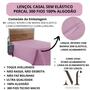 Imagem de Lençol de Cama Casal Sem Elástico PREMIUM Percal 300 Fios 100% Algodão Cama Box Avulso