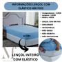 Imagem de Lençol de Cama King 400 Fios Com Elástico Tecido Macio Cama Box 30 Altura