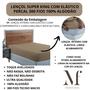 Imagem de Lençol de Cama King Size com Elástico PREMIUM Cama Box Percal 300 Fios 100% Algodão Avulso