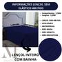 Imagem de Lençol de Cama Queen 400 Fios sem Elástico Tecido Macio Cama Box 30 Altura