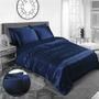 Imagem de Lençol de cetim sexy AL AHMEDANI LINEN 6 peças conjunto de cama queen size 1 capa de edredom +1 lençol com elástico+4 fronhas Navy Queen