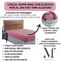 Imagem de Lençol King Size 300 Fios 100% Algodão Lençol com Elástico Avulso Cama Box 40cm Altura