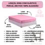 Imagem de Lençol KING Size com Elástico Avulso Liso Percal 200 Fios 100% Algodão 1 Peça Lindo e Macio Cama Box