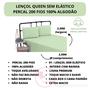 Imagem de Lençol Queen Liso Avulso Sem Elástico Percal 200 Fios 100% Algodão 01 Peça Toque Macio Qualidade
