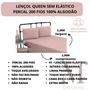 Imagem de Lençol Queen Sem Elástico Percal 200 Fios 100% Algodão 01 Peça com Bainha Lindo e Macio Cama Box