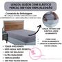 Imagem de Lençol Queen Size 01 Peça com Elástico Cama Box Percal 300 Fios Algodão