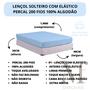 Imagem de Lençol Solteiro 100% Algodão com Elástico Prime Percal 200 Fios Cama Box 01 Peça