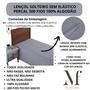 Imagem de Lençol Solteiro 300 Fios 100% Algodão Lençol Sem Elástico Avulso Cama Box 30cm Altura