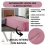 Imagem de Lençol Solteiro 400 Fios Sem Elástico Micro Percal LINHA PREMIUM Cama Box