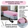 Imagem de Lençol Solteiro Box 400 Fios com Elástico e Fronha Hotel Pousada Barato