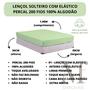 Imagem de Lençol Solteiro com Elástico Avulso Liso Percal 200 Fios 100% Algodão 01 Peça Lindo e Macio Cama Box