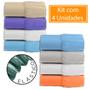 Imagem de  Lençol Solteiro Com Elástico Kit 4 Unidades Percal Cama Box Coloridos 