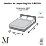 Imagem de Lençol Super King 100% Algodão Sem Elástico Prime Percal 200 Fios Cama Box 01 Peça