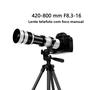 Imagem de Lente Teleobjetiva Manual Com Zoom De 420-800mm F/8.3-16 Para Câmeras Canon RF, Nikon F, Z, Sony a E