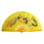 Imagem de Leque Oriental com Desenho de Dragão e Fênix - Amarelo