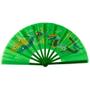 Imagem de Leque Oriental com Desenho de Dragão e Fênix - Verde