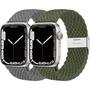 Imagem de Lerobo 2 Pack Pulseiras Trançadas Solo Loop p/ Apple Watch (DarkGray/ArmyGreen)